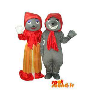 Conjunto de dois rato de pelúcia - traje do rato - MASFR003630 - rato Mascot