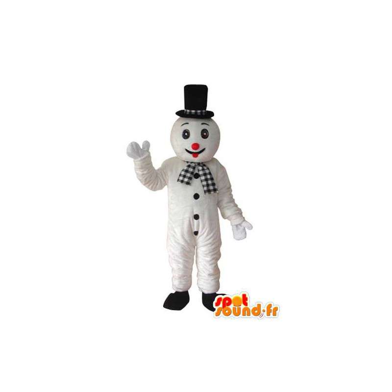 Maskot bílé černé medvědy, červený nos - Bear Suit - MASFR003636 - Bear Mascot