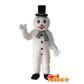 Mascot - White black bear, red nose - Bear Costume - MASFR003636 - Bear mascot