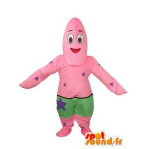 Roze en groen mascotte met blauwe sterren patroon - MASFR003644 - Niet-ingedeelde Mascottes