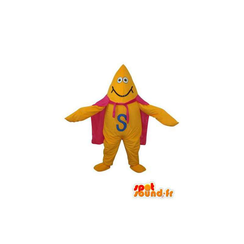 Carácter de la mascota de color amarillo con forma de animal cabo Zorro - MASFR003645 - Mascota de superhéroe
