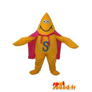 Geel dier mascotte karakter met cape zo Zorro - MASFR003645 - superheld mascotte