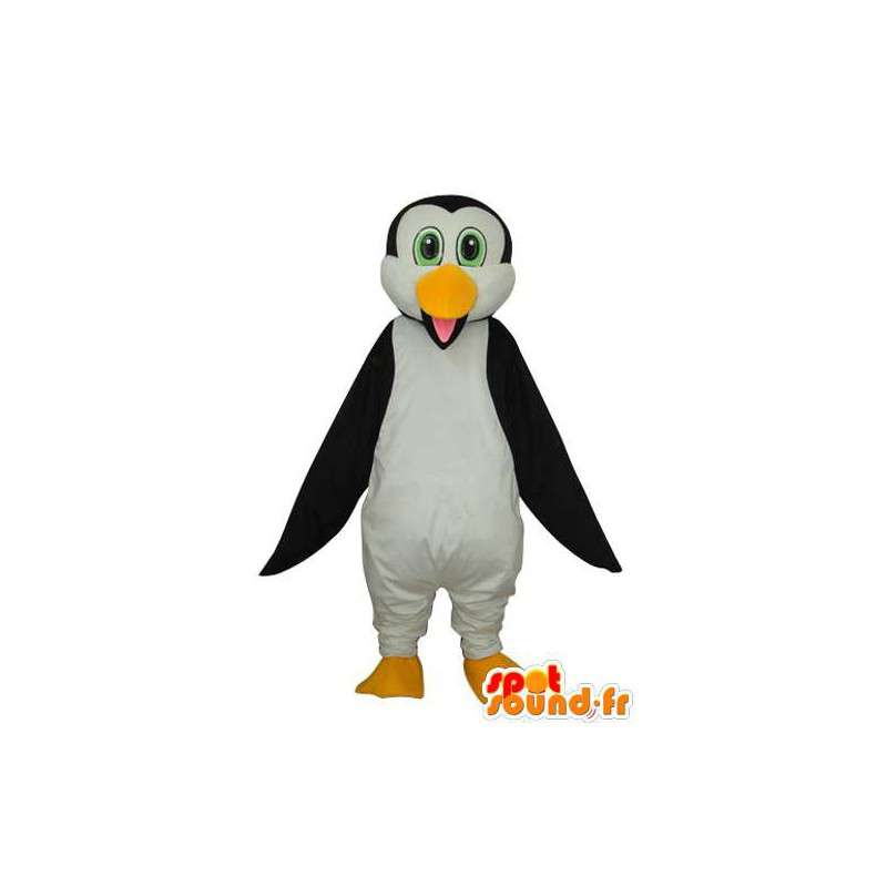 Mascot pinguim branco preto amarelo - traje pinguim  - MASFR003647 - pinguim mascote