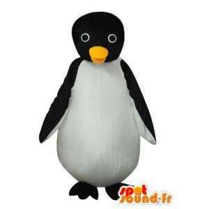 Mascotte de pingouin blanc noir avec bec jaune  - MASFR003648 - Mascottes Pingouin