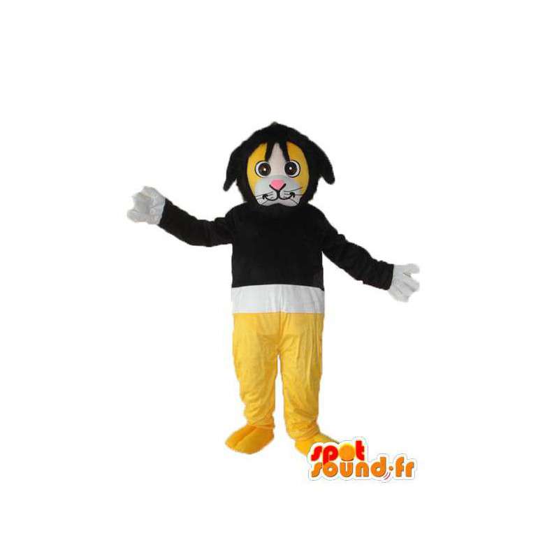 Mascotte zwart wit geel leopard - luipaard uitrustingsstuk - MASFR003655 - Tiger Mascottes