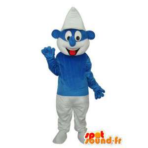 Puffo blu mascotte bianco - Costume Smurf Plush - MASFR003663 - Mascotte il puffo