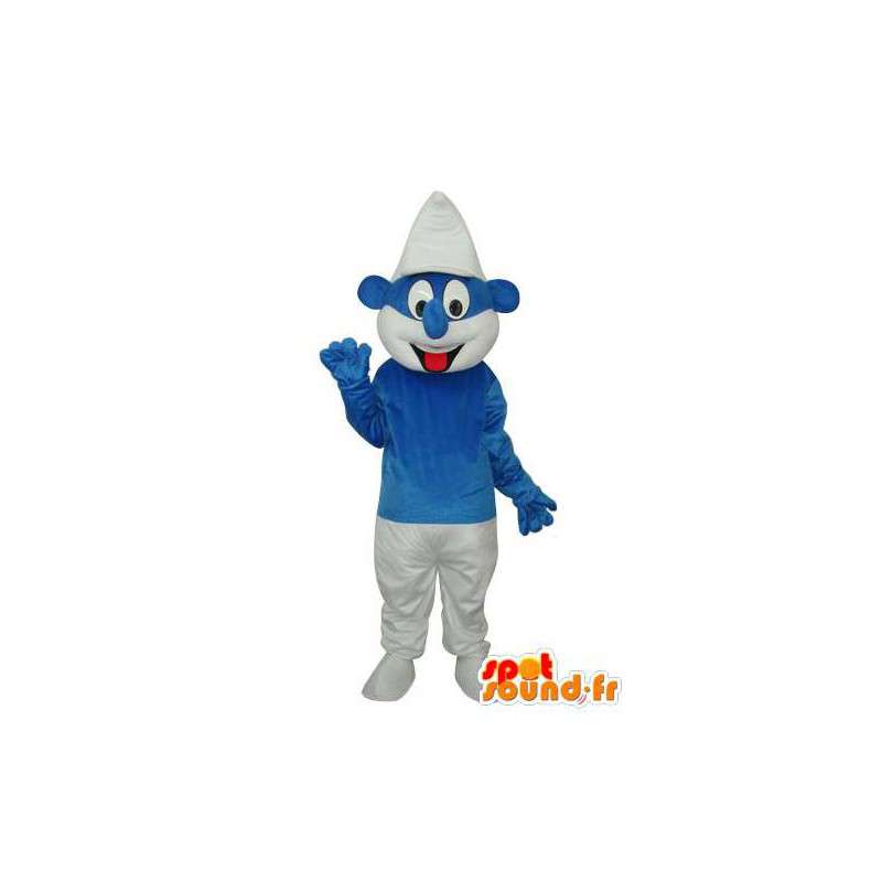 Smurf maskot blå hvid - Smurf kostume plys - Spotsound maskot