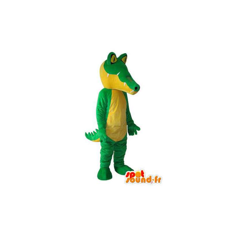 Gelb grünen Krokodil-Maskottchen - Kostüm Plüsch-Krokodil - MASFR003670 - Maskottchen der Krokodile