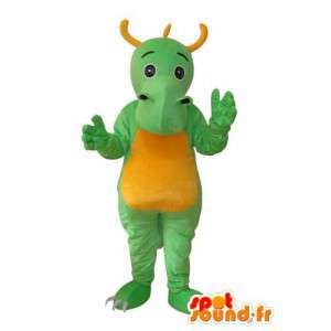 Drachen-Maskottchen Plüsch grün und gelb - MASFR003672 - Dragon-Maskottchen
