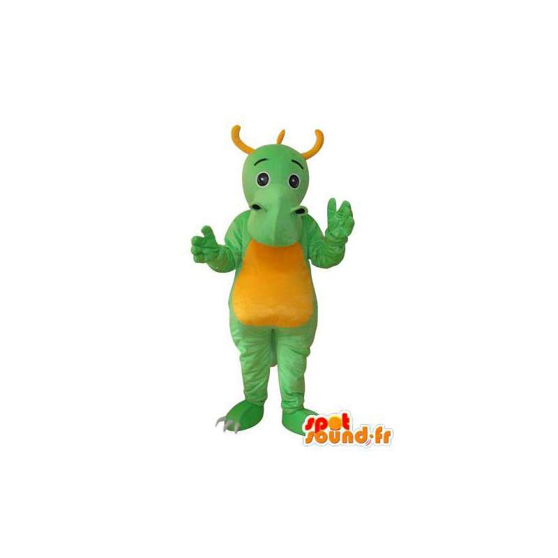 Draak mascotte pluche groen en geel - MASFR003672 - Dragon Mascot