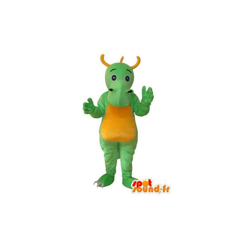 Mascot dragon plush green and yellow - MASFR003672 - Dragon mascot