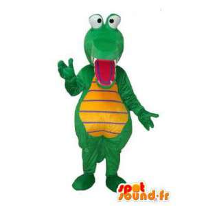 Vihreä ja keltainen krokotiili maskotti - krokotiili puku  - MASFR003685 - maskotti krokotiilejä