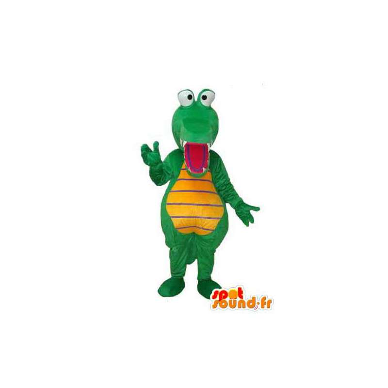 Grön och gul krokodilmaskot - krokodilförklädnad - Spotsound