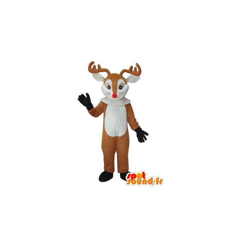 茶色と白の鹿のコスチューム-鹿の装身具-MASFR003686-鹿とDoeのマスコット