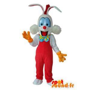 Rød og hvid kanin maskot - Kanin kostume - Spotsound maskot