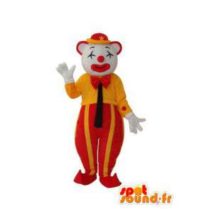 Maskot myš bílá černá červená a žlutá - myš outfit - MASFR003694 - myš Maskot