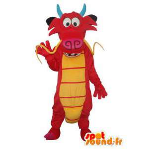 Beef mascotte in de kleuren rood en geel pluche - rundvlees uitrustingsstuk - MASFR003696 - koe Mascottes