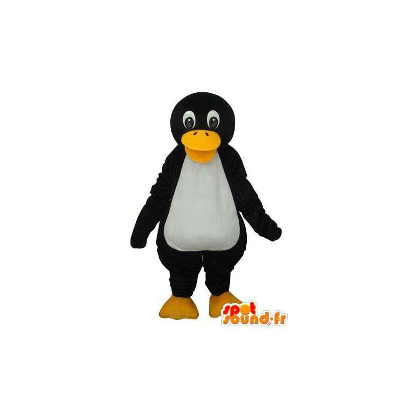 Mascot pinguim branco preto amarelo - traje pinguim - MASFR003697 - pinguim mascote