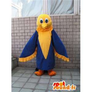 Mascot amarelo e azul águia divertido - traje canário  - MASFR00289 - aves mascote