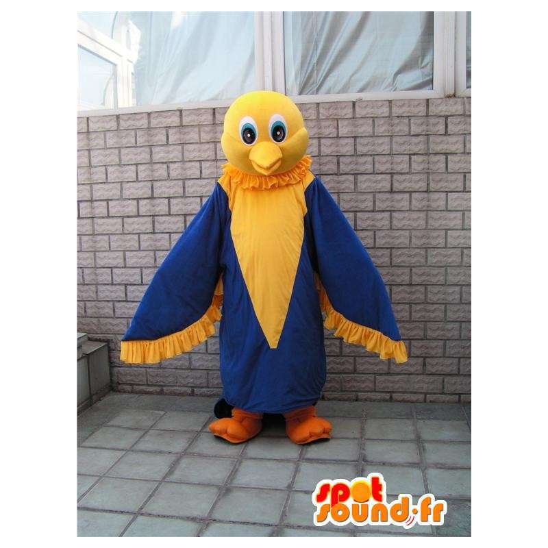 Mascota del águila divertido amarillo y azul - canario de vestuario - MASFR00289 - Mascota de aves