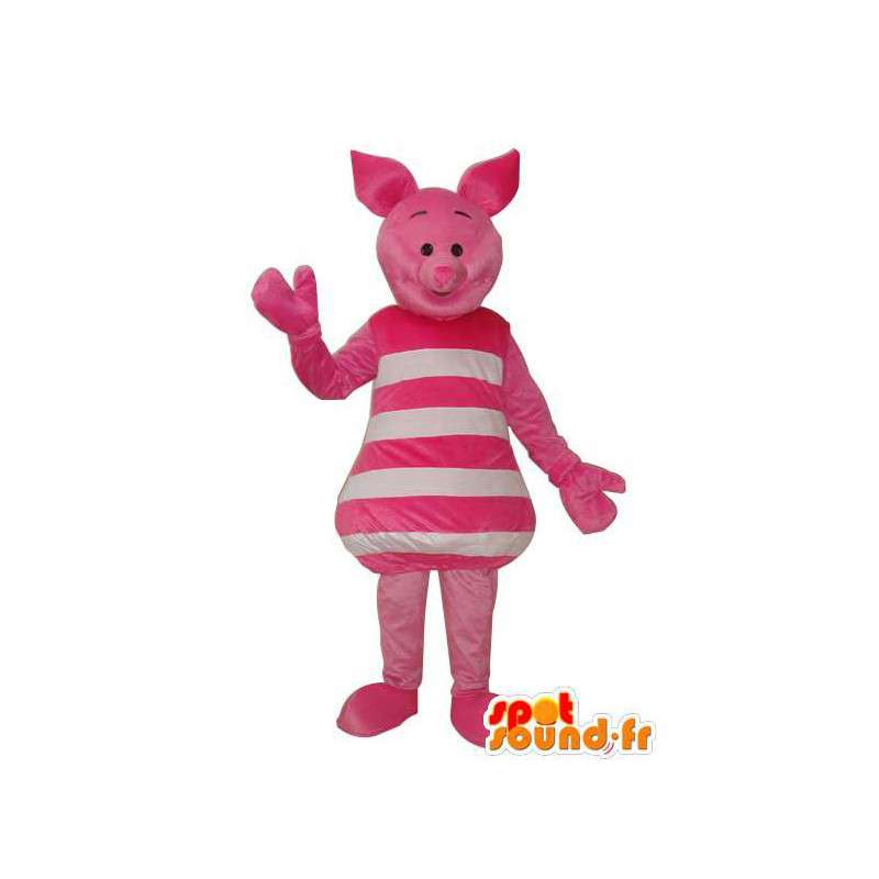 Mascot porco cor de rosa branco - disfarce de porco - MASFR003699 - mascotes porco