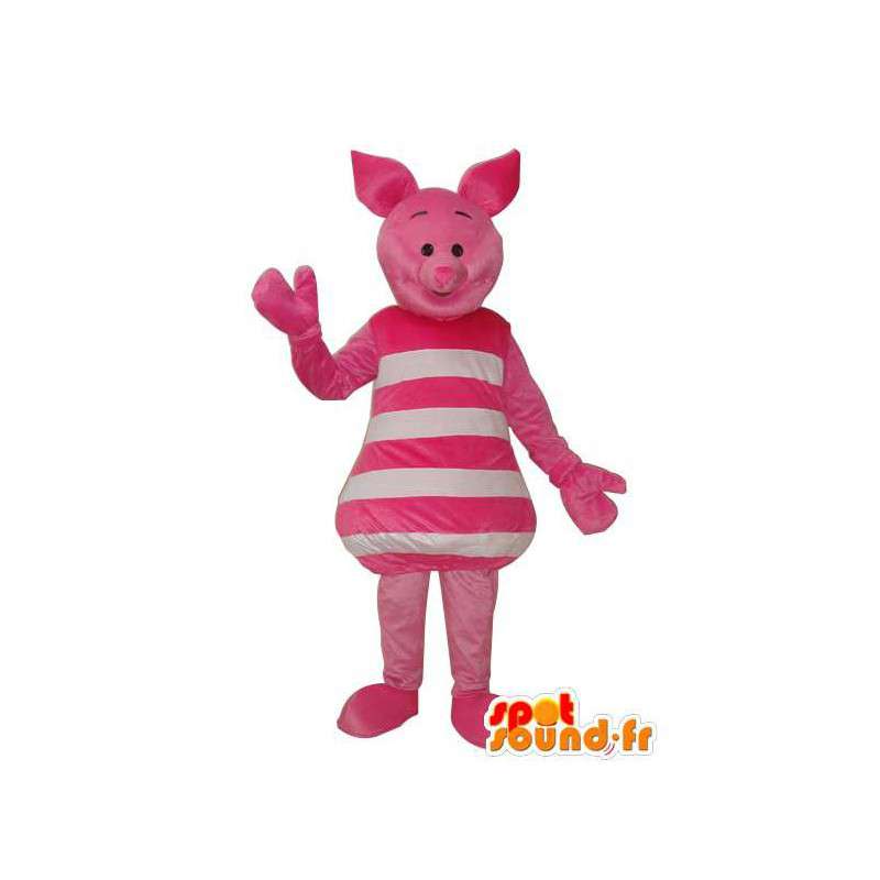 Rosa maiale mascotte bianco - carne di maiale travestimento - MASFR003699 - Maiale mascotte