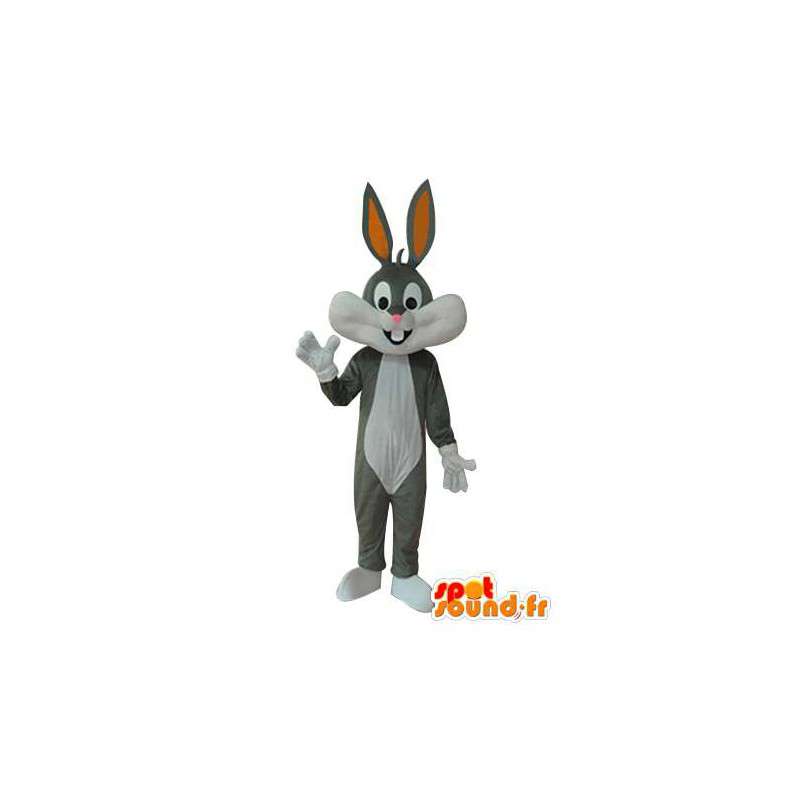 Gris de la mascota y el conejo blanco - traje de conejito - MASFR003701 - Mascota de conejo