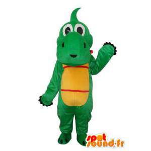 Mascot - Hippopotamus green yellow red - Costume hippo - MASFR003702 - Mascots hippopotamus