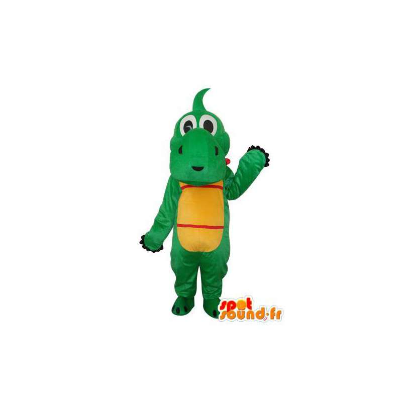 Mascot - Hippopotamus green yellow red - Costume hippo - MASFR003702 - Mascots hippopotamus