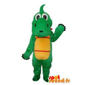 Mascot hipopótamo verde vermelho amarelo - traje Hippo - MASFR003702 - hipopótamo Mascotes