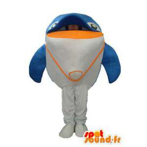 Fish Mascot pluche geel, wit, blauw - vis pak - MASFR003713 - Fish Mascottes