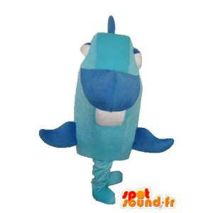 Fish Mascot pluche wit blauw - vis pak - MASFR003714 - Fish Mascottes