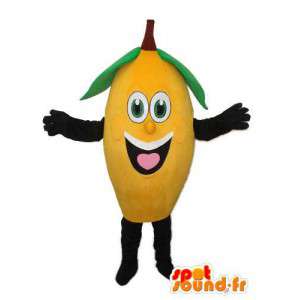 Gele banaan mascotte zwart en groen - banaan kostuum - MASFR003721 - fruit Mascot