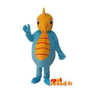 Mascot pluche zeepaardje in blauw geel en rood - MASFR003724 - Mascottes van de oceaan