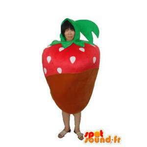 Mascot marrón rojo y tomate verde - traje de tomate - MASFR003725 - Mascota de la fruta