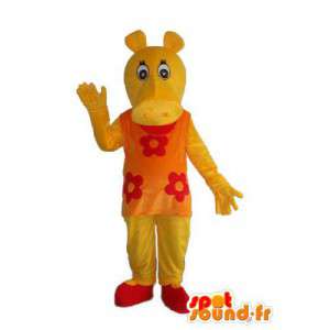 Mascotte rood geel nijlpaard - nijlpaard pak - MASFR003726 - Hippo Mascottes