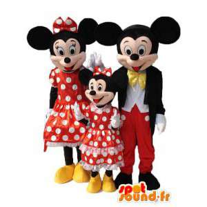 Mascotte famille de souris – Déguisement de 3 souris en famille  - MASFR003747 - Mascottes Mickey Mouse