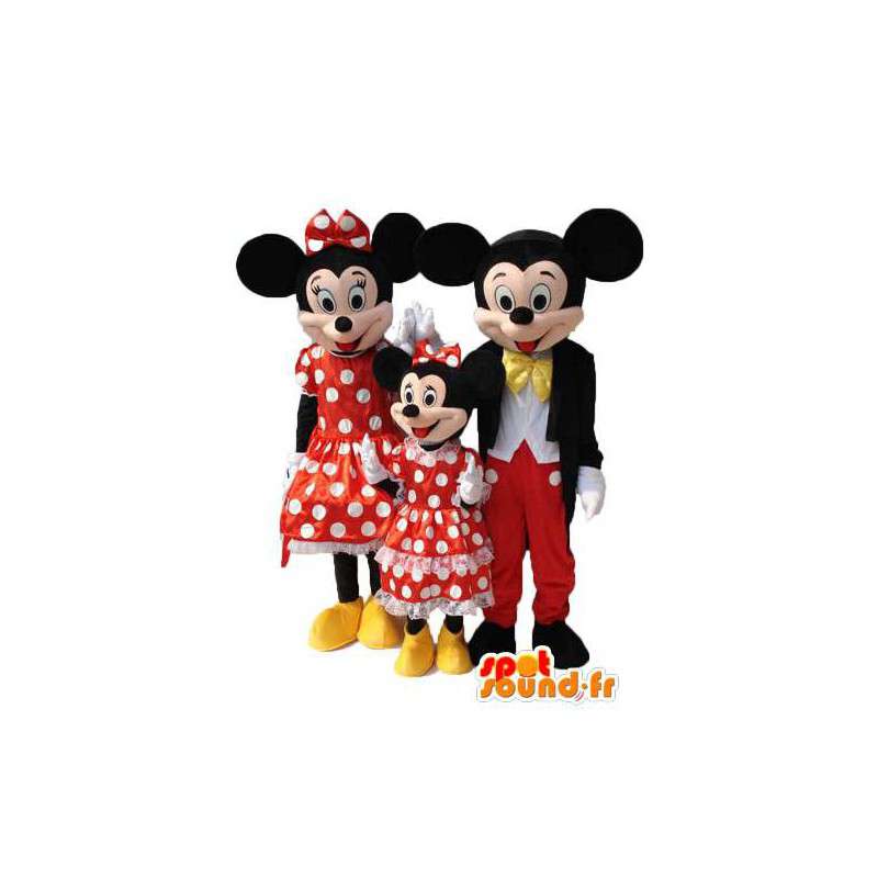 Mascot myš rodina - Převlek 3 myši s rodinou  - MASFR003747 - Mickey Mouse Maskoti