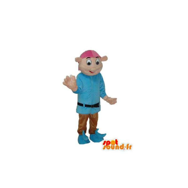 Brun pojkemaskot, blå tröja - Pojkedräkt - Spotsound maskot