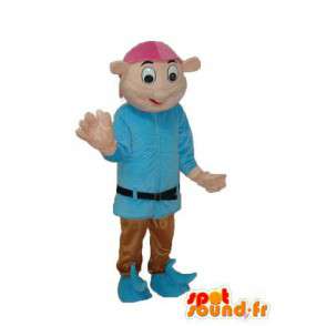 Maskot chlapec hnědý, modrý svetr - Boy Costume  - MASFR003752 - Maskoti chlapci a dívky