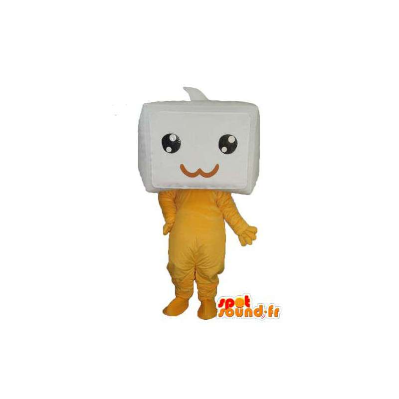 Mascotte pluche wit TV head - Plush Costume - MASFR003758 - mascottes objecten