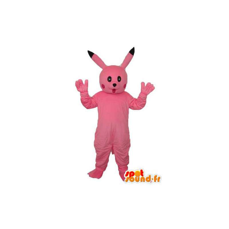 Kani maskotti muhkeat vaaleanpunainen - vaaleanpunainen pupu puku - MASFR003759 - maskotti kanit