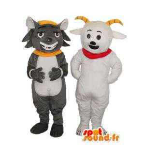 Doppia grigio mascotte orso polare del mouse - I topi portano costume  - MASFR003764 - Mascotte orso