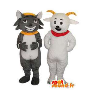 Dubbele grijze muis mascotte polar bear - bear muiskostuum  - MASFR003764 - Bear Mascot