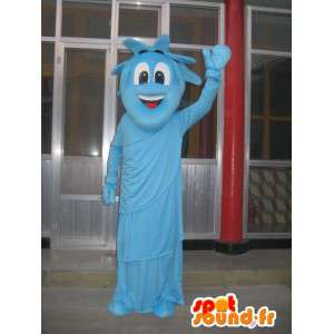 Mascot standbeeld van vrijheid blauw - avond Costume New York - MASFR00293 - mascottes objecten