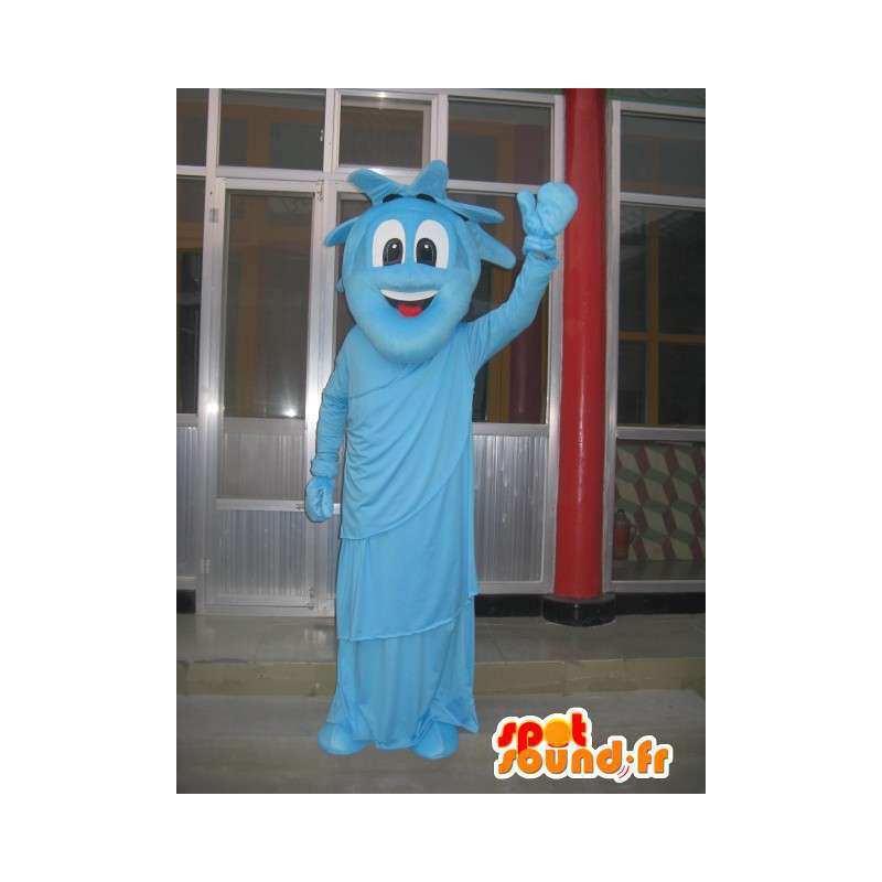 Mascot estatua de la libertad azul - Traje de noche Nueva York - MASFR00293 - Mascotas de objetos