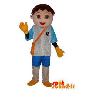 Mascot boy t-shirt and blue vest - Boy disguise  - MASFR003768 - Mascots boys and girls