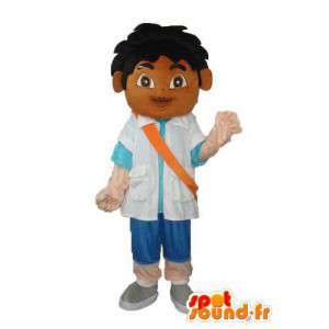 Mascot boy t-shirt and blue vest - Boy disguise - MASFR003769 - Mascots boys and girls