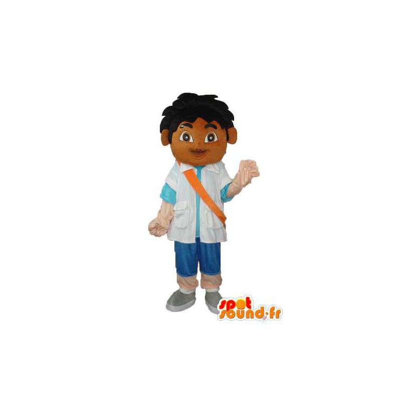 Mascot boy t-shirt and blue vest - Boy disguise - MASFR003769 - Mascots boys and girls