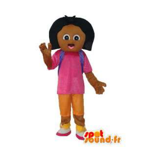 茶色の女の子のマスコット-キャラクターコスチューム-MASFR003770-男の子と女の子のマスコット